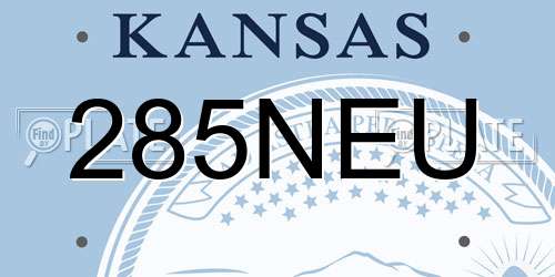 285NEU Kansas License Plate