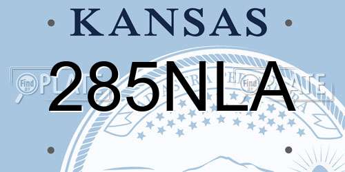285NLA Kansas License Plate