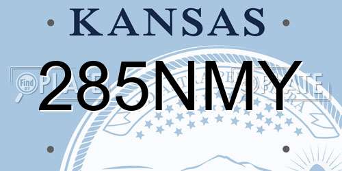 285NMY Kansas License Plate