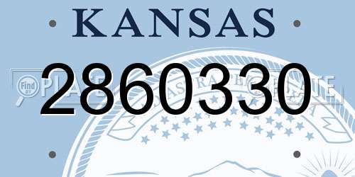 2860330 Kansas License Plate