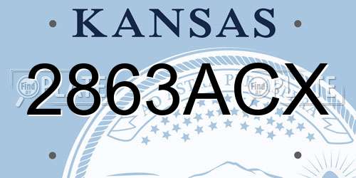 2863ACX Kansas License Plate