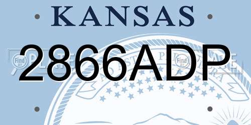 2866ADP Kansas License Plate
