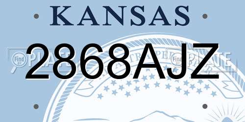 2868AJZ Kansas License Plate