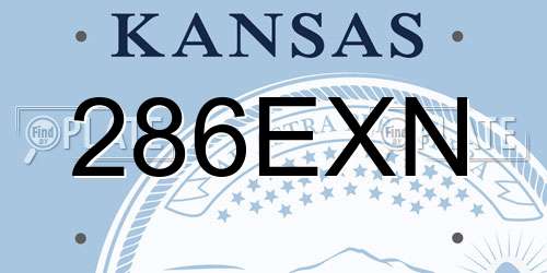 286EXN Kansas License Plate