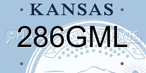 286GML Kansas License Plate