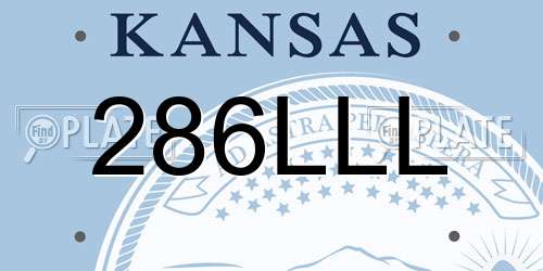 286LLL Kansas License Plate