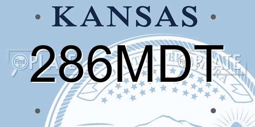 286MDT Kansas License Plate