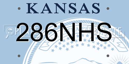 286NHS Kansas License Plate