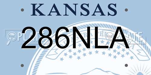 286NLA Kansas License Plate