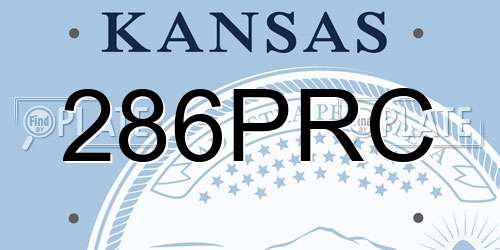 286PRC Kansas License Plate