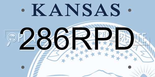 286RPD Kansas License Plate