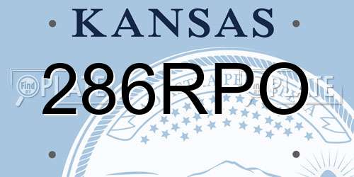 286RPO Kansas License Plate