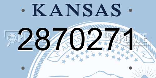 2870271 Kansas License Plate