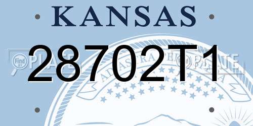 28702T1 Kansas License Plate
