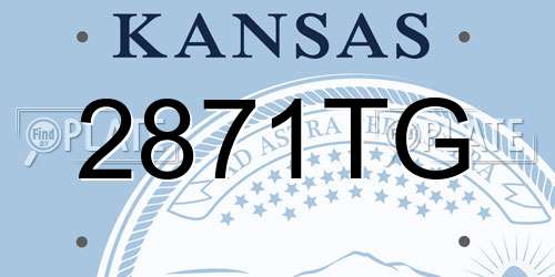 2871TG Kansas License Plate