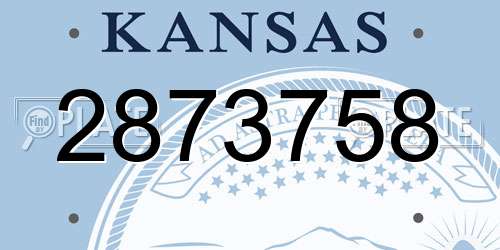 2873758 Kansas License Plate