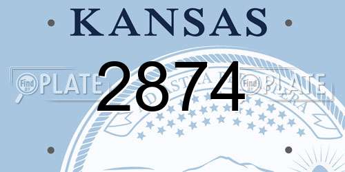 2874 Kansas License Plate