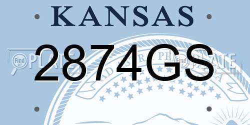 2874GS Kansas License Plate