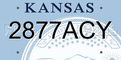 2877ACY Kansas License Plate