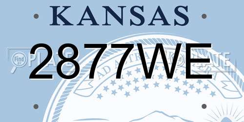 2877WE Kansas License Plate