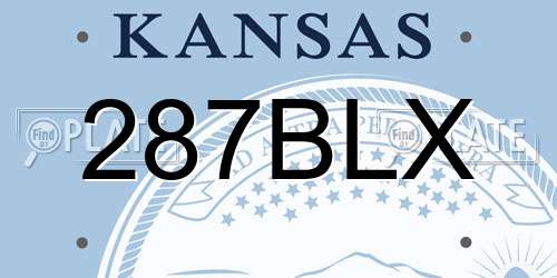 287BLX Kansas License Plate