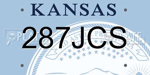 287JCS Kansas License Plate