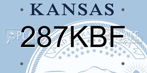 287KBF Kansas License Plate