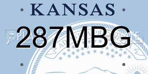 287MBG Kansas License Plate