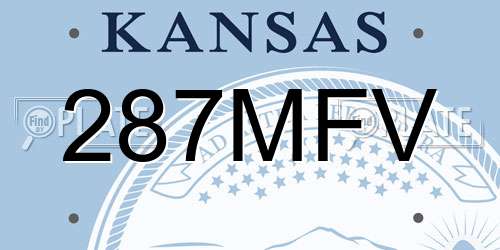 287MFV Kansas License Plate