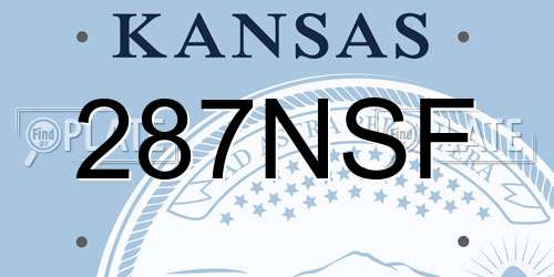 287NSF Kansas License Plate