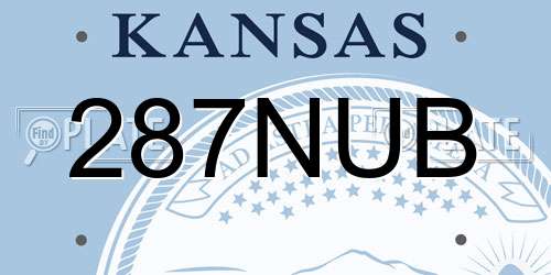 287NUB Kansas License Plate