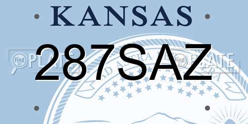 287SAZ Kansas License Plate