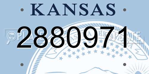 2880971 Kansas License Plate