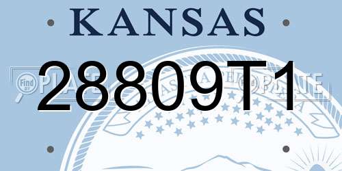 28809T1 Kansas License Plate