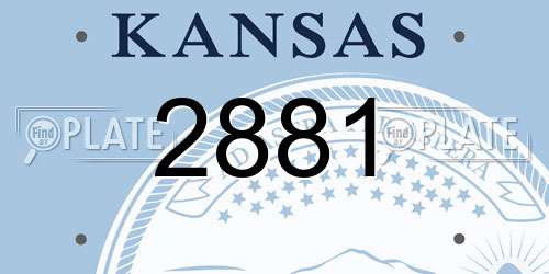 2881 Kansas License Plate
