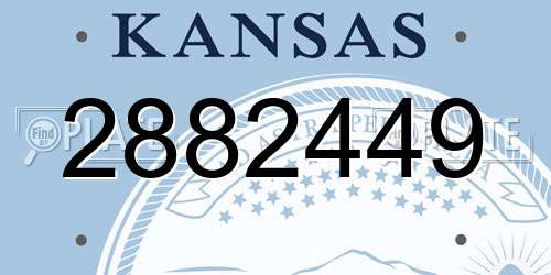 2882449 Kansas License Plate