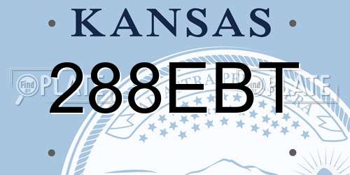 288EBT Kansas License Plate
