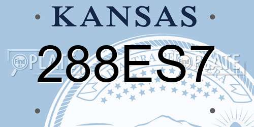288ES7 Kansas License Plate
