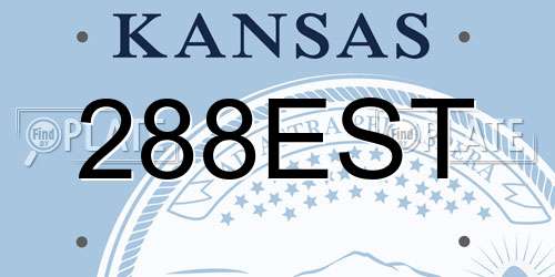 288EST Kansas License Plate