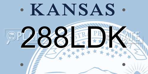 288LDK Kansas License Plate