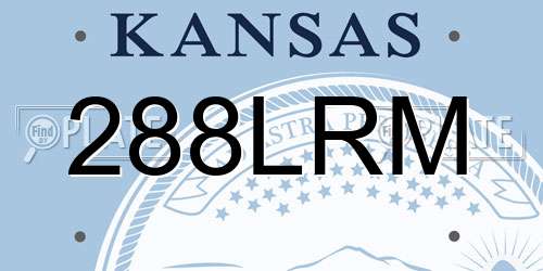 288LRM Kansas License Plate