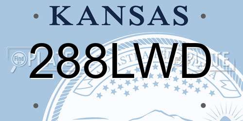 288LWD Kansas License Plate