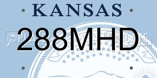 288MHD Kansas License Plate