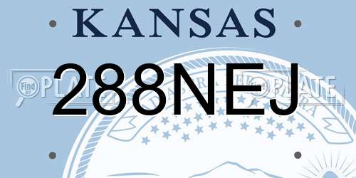 288NEJ Kansas License Plate