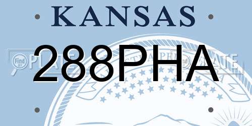 288PHA Kansas License Plate