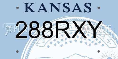 288RXY Kansas License Plate