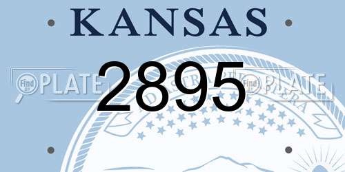 2895 Kansas License Plate