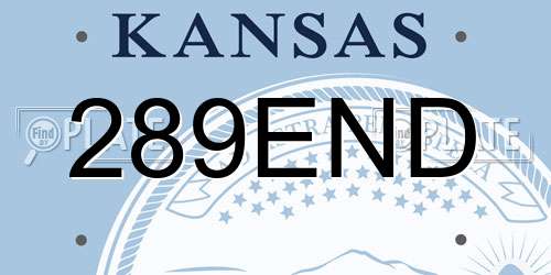 289END Kansas License Plate