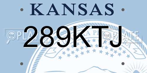 289KTJ Kansas License Plate