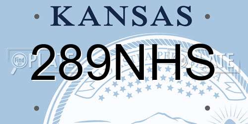 289NHS Kansas License Plate